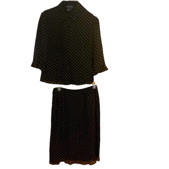 Vintage Cynthia Howie Maggy Boutique 100% silk 2 pc skirt set polka … - Picture 2 of 15
